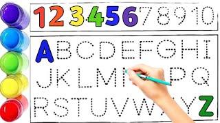 123, One Two Three, Counting 1 to100 ABC, ABCD, collection for writing along dotted line for kids