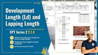 Development Length (Ld), Lapping Length , Joggle, Lapping zone , Crank etc || Civil Important Topics