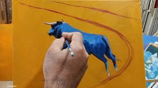 How to make easy bull painting, Spain festival, easy artwork