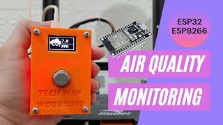 Tutorial DIY Air Quality Monitoring over ESP32 with Gas Sensor MQ135 program with arduino IDE