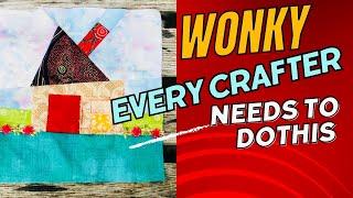 Improv Wonky House Block Tutorial - Must Bring Your Imagination #howto #quilting