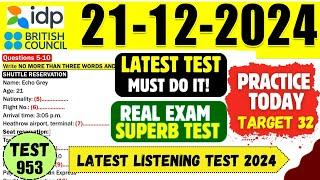 IELTS Listening Practice Test 2024 with Answers | 21.12.2024 | Test No - 953