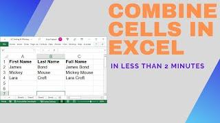 Simple Text Functions: Combine Text in Excel 365, Excel 2019, 2016, 2013, 2010, 2007, Excel for Mac