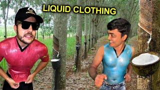 LIQUID CLOTHES FROM RUBBER TREE How to get natural Latex in the Jungle from tree sap ️VOLCANO