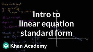 Standard form for linear equations | Algebra I | Khan Academy