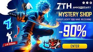 MYSTERY SHOP EVENT FF, 7TH ANNIVERSARY EVENT FREE FIRE 2024  | FREE FIRE NEW EVENT | FF NEW EVENT