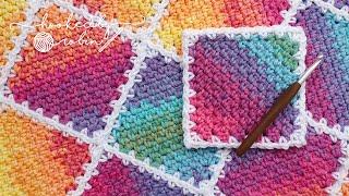 How to Crochet a C2C Moss Stitch Square 