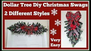 Dollar Tree Diy Christmas Swags 2 Different Styles