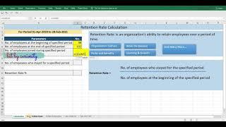 Retention Rate Explanation, Formula and Calculation in Excel || Employee Retention Rate