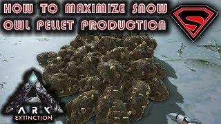 ARK EXTINCTION SNOW OWL PELLET FARM - HOW TO MAXIMIZE YOUR SNOW OWL PELLET PRODUCTION