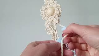 macrame pattern with beads.macrame flowers