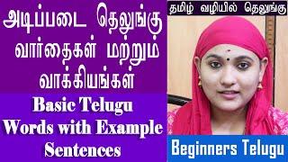 Basic Telugu Words with Example Sentences | Beginners Telugu Tutorial