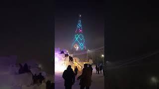 Самая высокая ёлка России в Красноярске 2019.  55 м