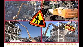  LIEBHERR R 950 demolition , Abbruch / Demolition, Stuttgart, Germany, 15.01.2021.