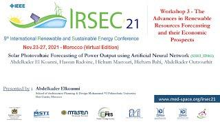 61 - Solar Photovoltaic Forecasting of Power Output using Artificial Neural Network