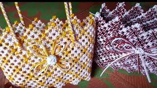 How to make plastic wire bag//Simple design