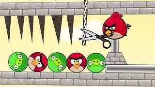 Angry Birds Pigs Out - CUT ROPE TO RESCUE BIRD AND KICK OUT ROUND PIGS!