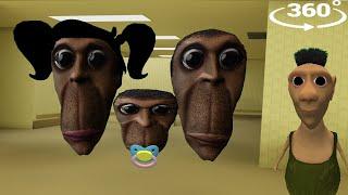 OBUNGA FAMILY CHASING US in BACKROOMS Minecraft 360°