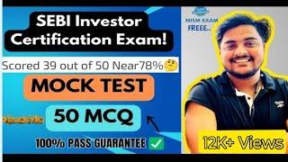 LIVE SEBI Investor Certification Exam "MOCK TEST" | #nism #sebi #nism5a #tradevila