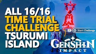 All Tsurumi island Time Trial Challenge Genshin Impact
