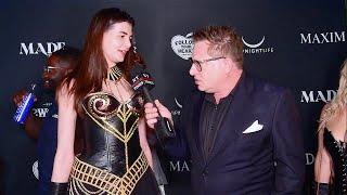 Model Monica Gabor on the Maxim Halloween Party red carpet in Hollywood, CA