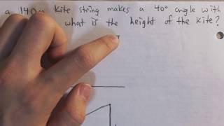 Flying a Kite - Trigonometry Word Problem (Example)