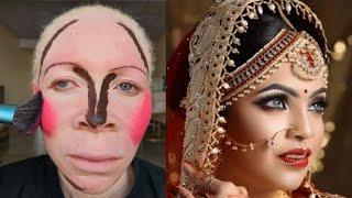 Unbelievable  Indian Bridal Makeup Transformation  Cirurgia Plástica 