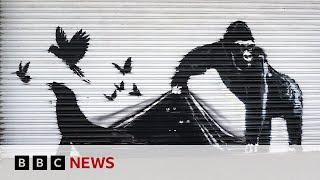 Banksy’s final work in animal art trail appears on London Zoo gates | BBC News