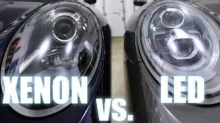 Xenon vs LED Porsche PDLS headlights  - also Halogen