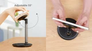 Magnetic Desk Phone Stand | Phone Holder Dock with 360Rotation HeightTilt | Tech Baro