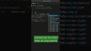 Javascript function take all arguments in one variable as an ARRAY #shorts #js #javascript #html
