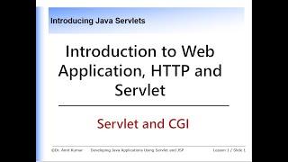 Video #1 Web Application and Introduction to Java Servlet