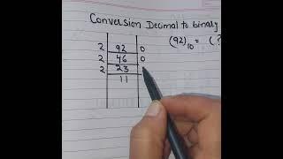 CONVERSION: (DECIMALS TO BINARY)