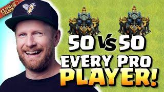 LIVE - EVERY TOP PRO PLAYER in 50v50 TH17 WAR! Clash of Clans | Carbonfin's Birthday War!