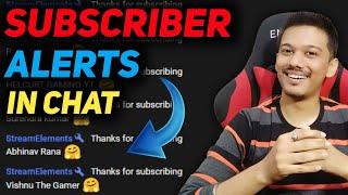 Live Subscriber Alerts on Your Live Stream | Chat Alerts on Youtube