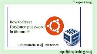 How to reset ubuntu password in virtualbox || 2 min fix