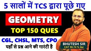 Complete Plane Geometry best questions asked in TCS (2018 - 2023) SSC CGL, CHSL, CPO, MTS with PDF