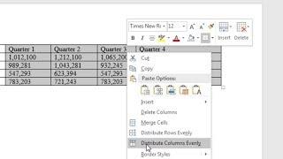 Make Table Columns Even in Word; Make all columns the same size in Word