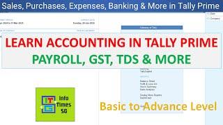 Accounting in Tally Prime with GST & TDS |Payroll & Advance Filter| Basic to Advance Level Tally