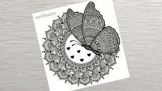 Butterfly Mandala Art | Mandala Art for Beginners Step-by-Step Tutorial #vanithaarts #butterfly