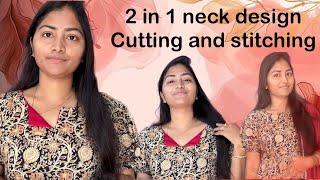 Simple kurthi neck design with back nigh neck cutting & stitching #tutorial #sewing #fashion #viral