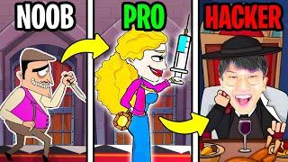 NOOB vs PRO vs HACKER In MURDER MAFIA!? (Flash Game) *RAREST ENDING UNLOCKED!*