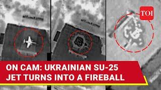 Russia Bombs Ukrainian Su-25 Fighter Jet; Dramatic Attack Caught On Camera