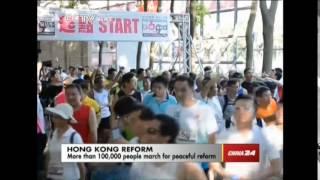 Over 100,000 people march for peaceful election in HK