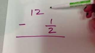 Subtracting Fractions from Whole Numbers with BORROWING