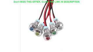 Review 1pcs 8mm Convex head LED Metal Indicator light 8mm waterproof Signal lamp 6V 12V 24V 220v wi