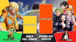 SANJI vs STRAW HAT PIRATES Power Levels | One Piece Power Scale