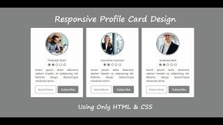 Responsive Profile Cards using HTML and CSS