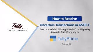 How to Resolve Invalid/Missing HSN/SAC in GSTR-1 in TallyPrime - Accounts-Only Company | TallyHelp