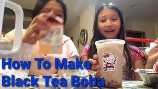 How To Make Black Tea Boba Drinks  / Instant Milk Tea Boba / TKJ IN USA